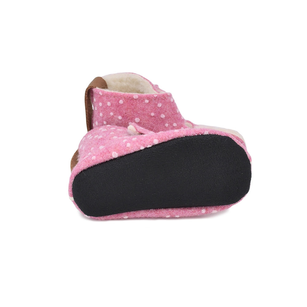 KAKU Kinderhausschuhe – Rosa mit Punkten – Detailansicht 1