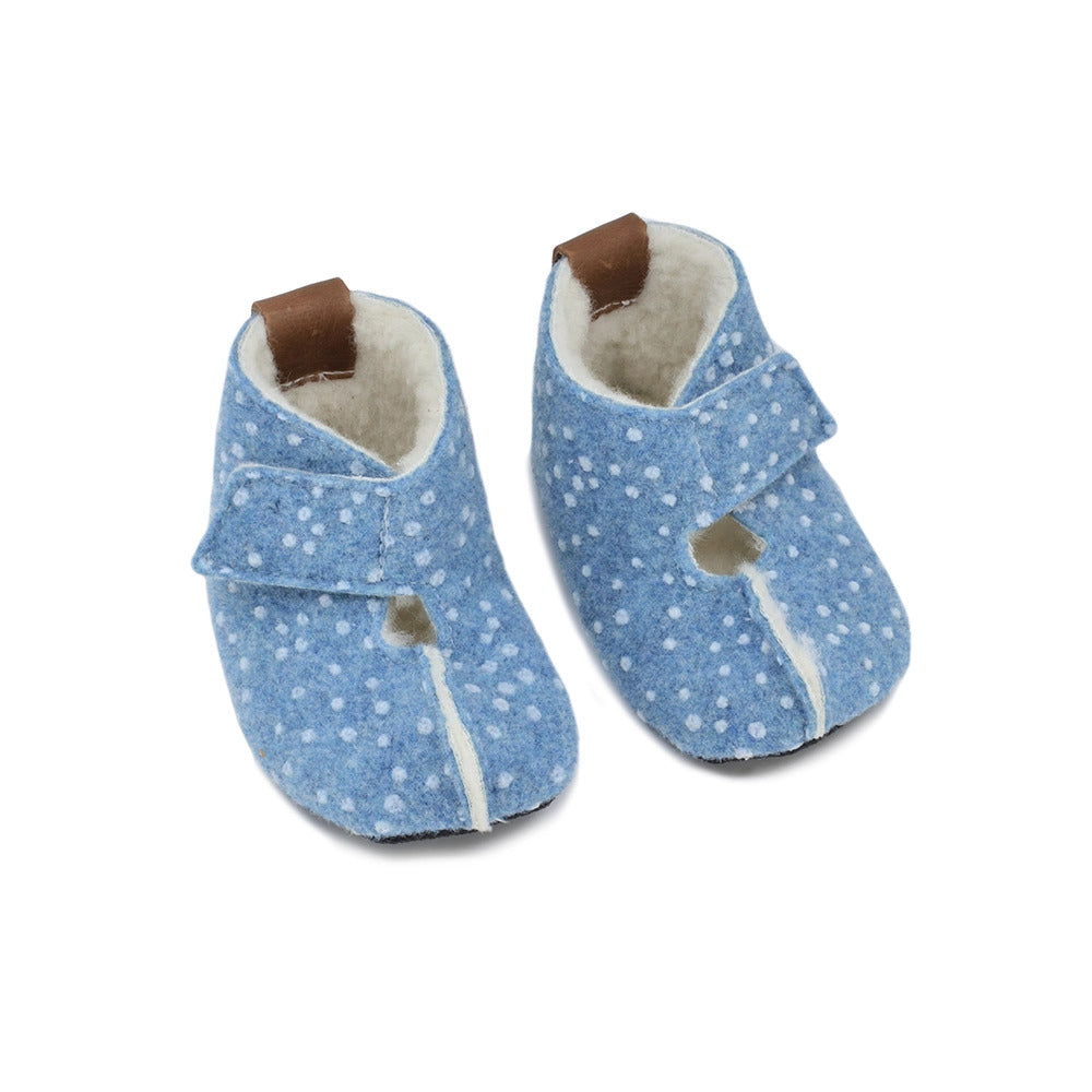 KAKU Kinderhausschuhe – Blau mit Punkten – Produktansicht 2