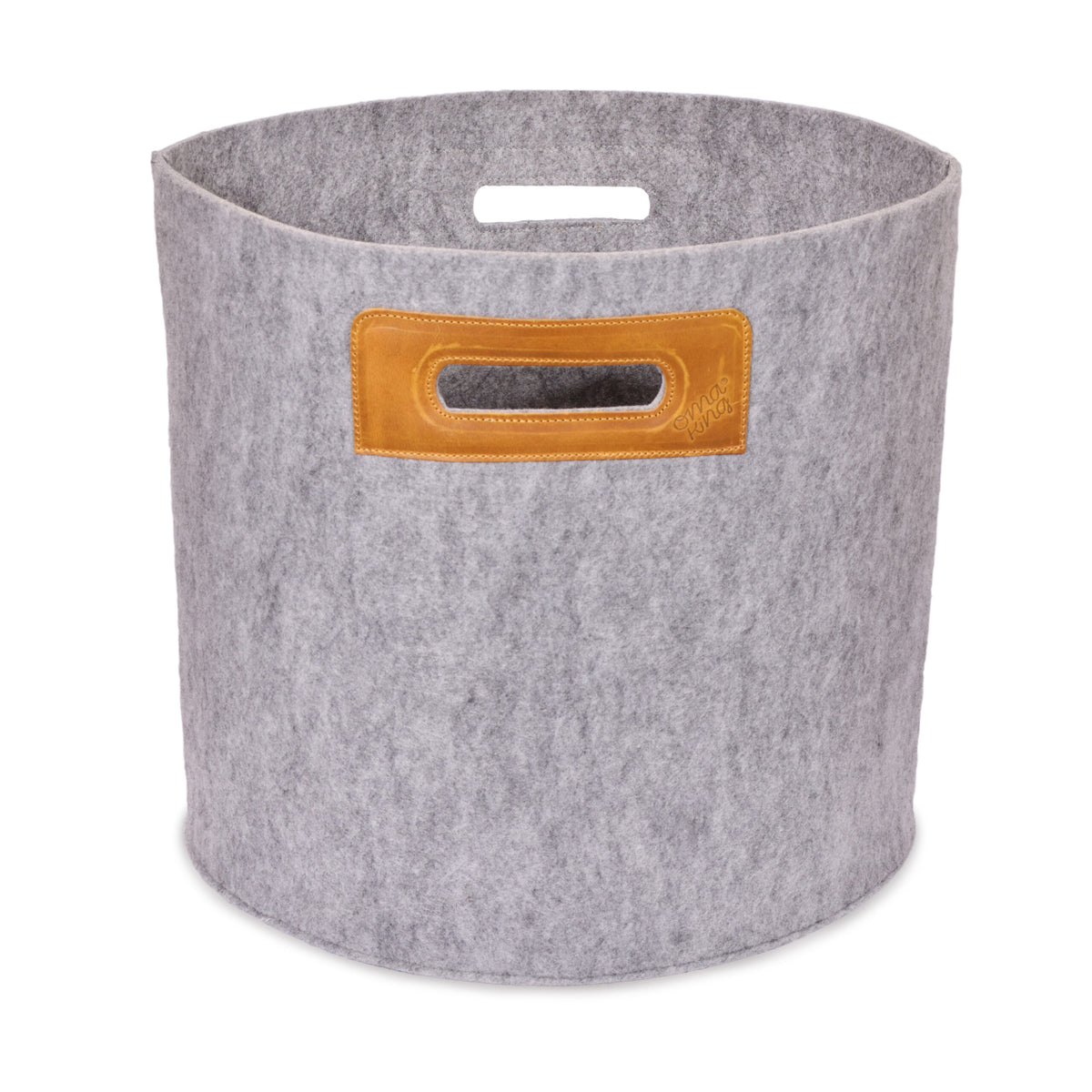 Filz OmaKing Korb – Grau/Cognac