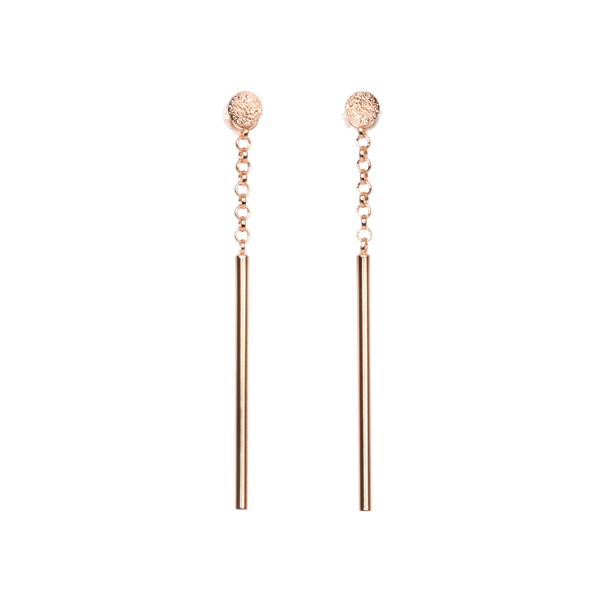 Stardust Falling Ohrringe – Roségold und Silber – Produktansicht 3