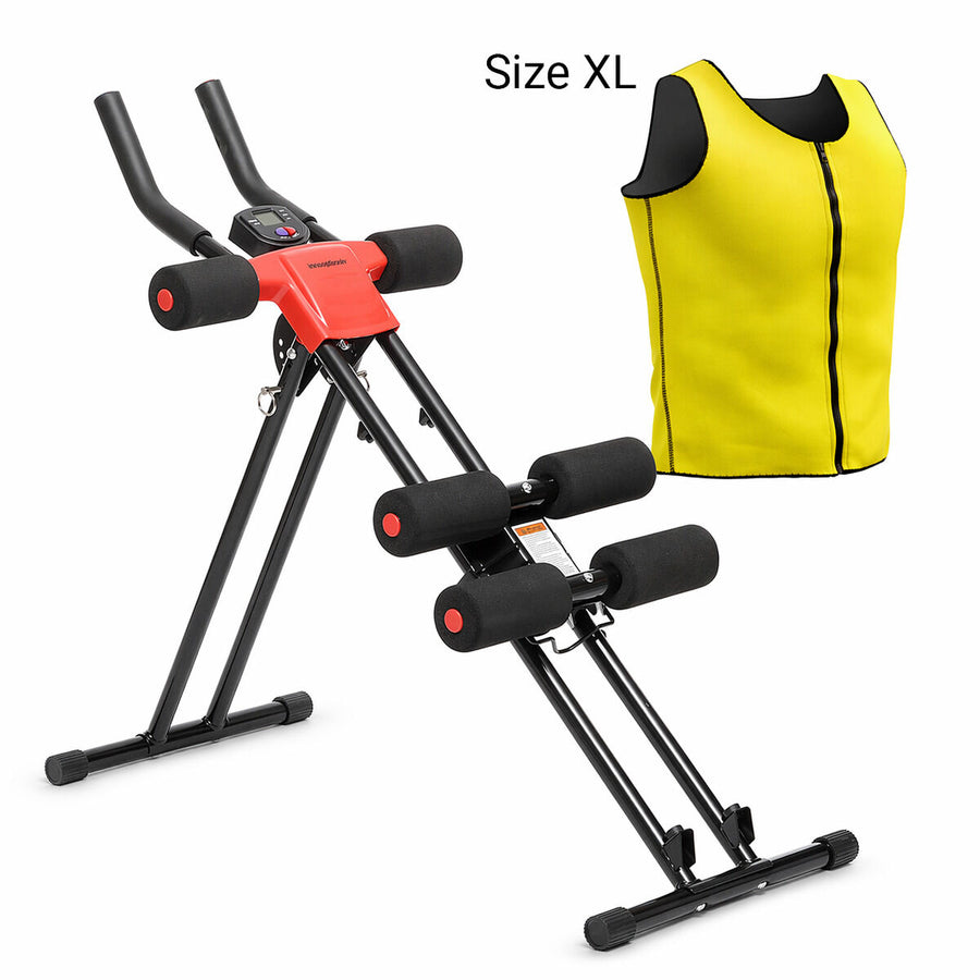 Set Bauchmuskeltrainer klappbar mit Übungsanleitung und Sauna Sportweste Herren XL