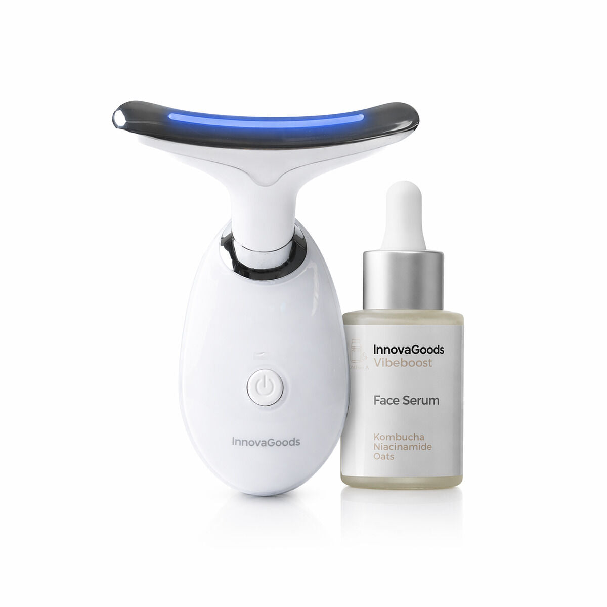 InnovaGoods Selora Gesichtsmassagegerät mit Kombucha Gesichtspflege-Set
