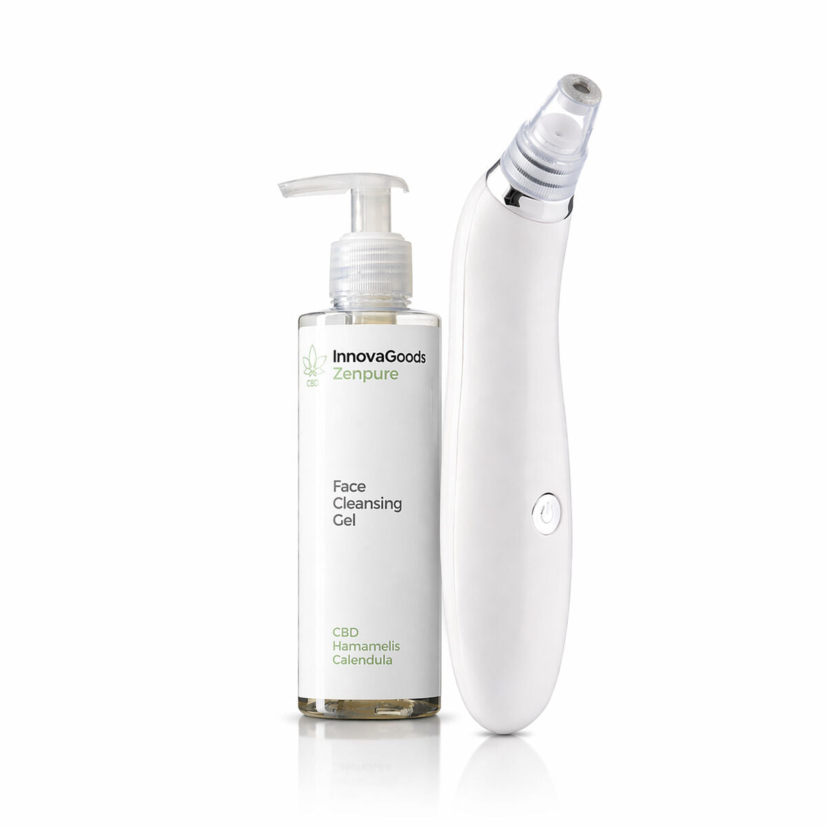 Set Elektrischer Gesichtsporenreiniger und CBD Gesichtsgel Zenpure 200 ml