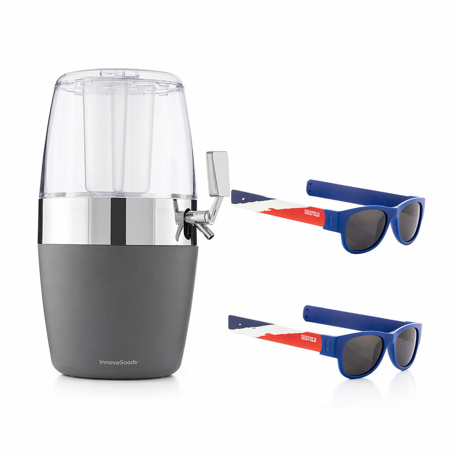 Set Bierspender mit Kühlung  und 2 rollbare Sonnenbrillen Sunfold France