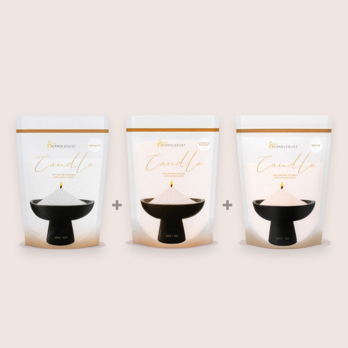 A Nachfüllung Trio, Midnight, Champagne Rhubarb, Breeze, 3 × 350 g