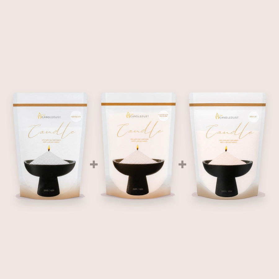 A Nachfüllung Trio, Midnight, Champagne Rhubarb, Breeze, 3 × 350 g