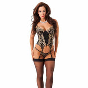 Amorable Korsett in Schwarz mit Goldmuster