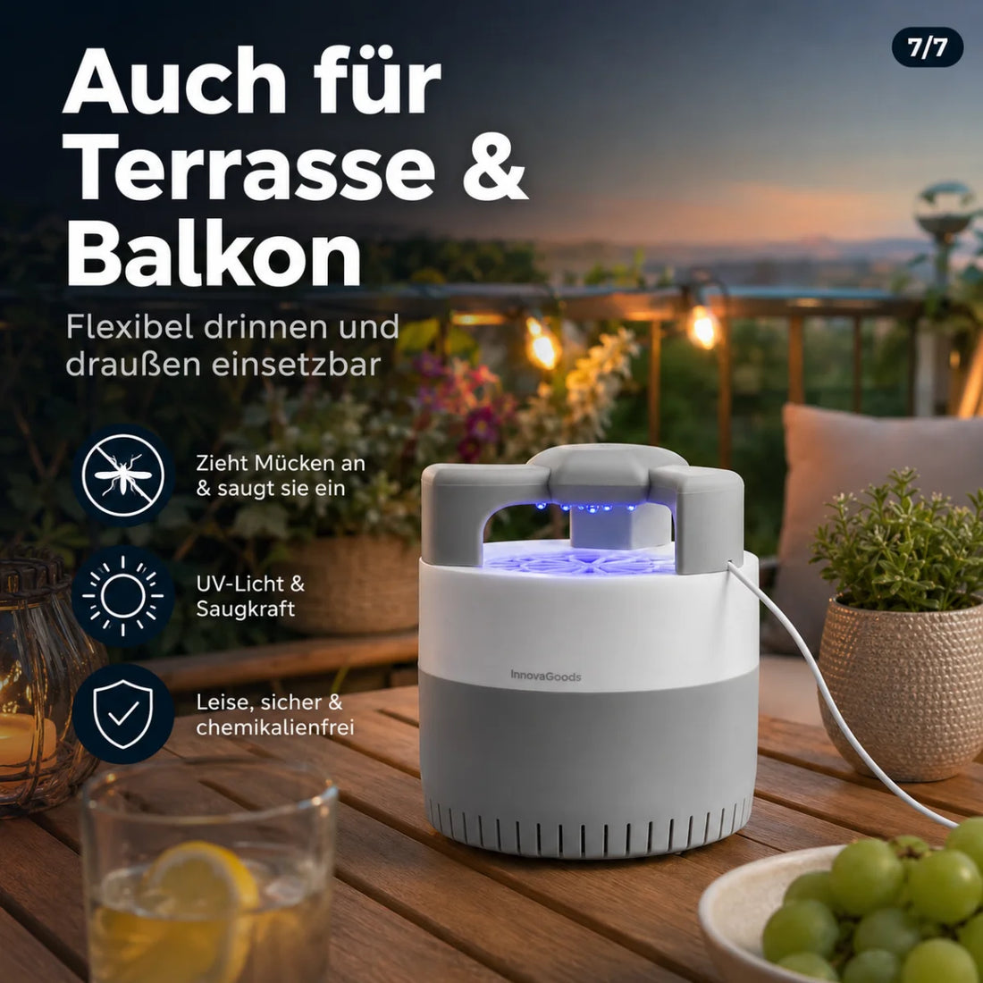 Anti-Mücken-Sauglampe mit UV-Licht und USB – Detailansicht 5