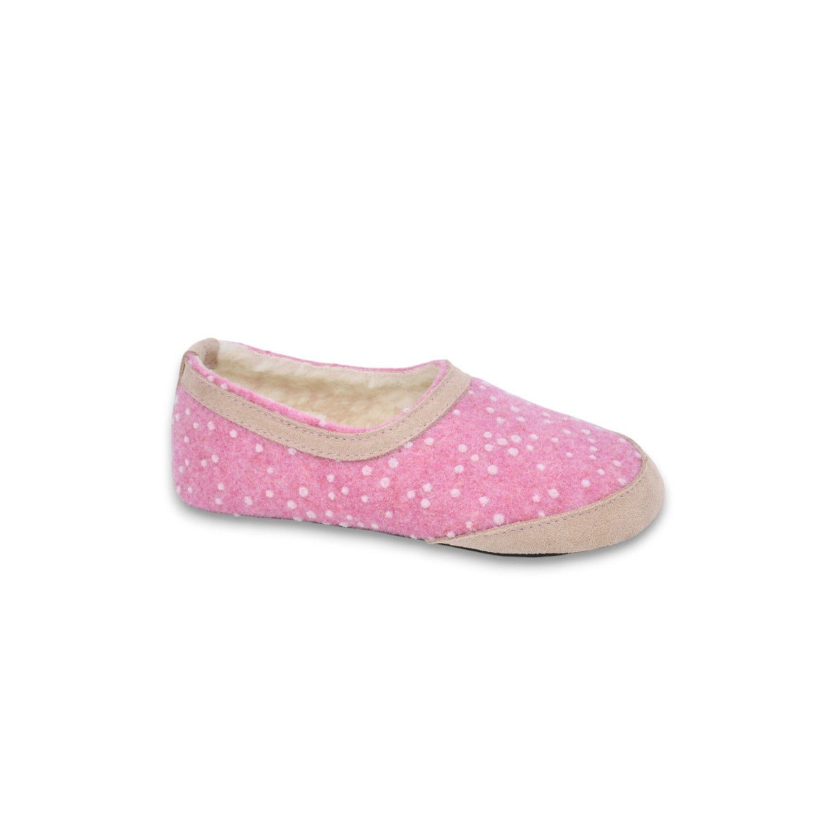 Barfuß-Kinderhausschuhe Poksa Rosa Punkte