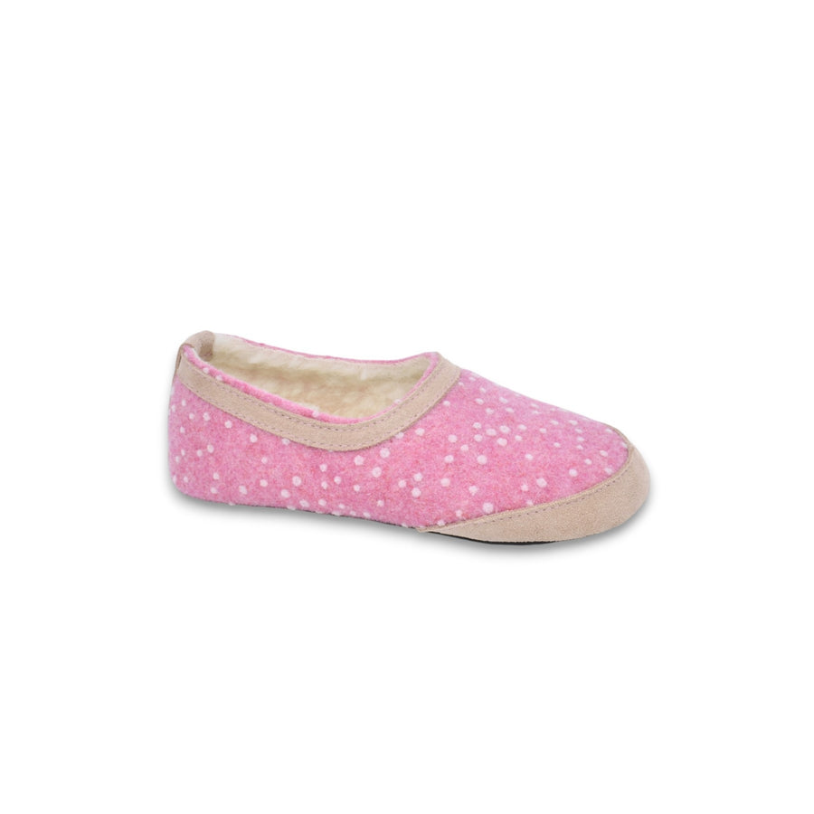 Barfuß-Kinderhausschuhe Poksa Rosa Punkte