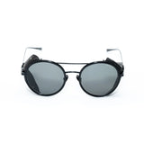 Belstaff sonnenbrille unisex schwarz mit rundem rahmen und seitenblenden kombiniert stilvolles design UV400 protection