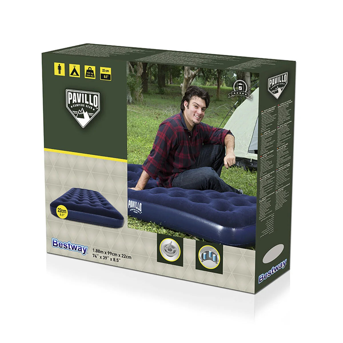 Luftbett Bestway Pavillo 188 x 99 x 22 cm Blau – Produktansicht 2