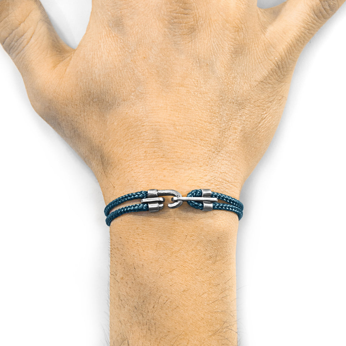 Canterbury Silberarmband aus Seil – Ozeanblau – Detailansicht 3