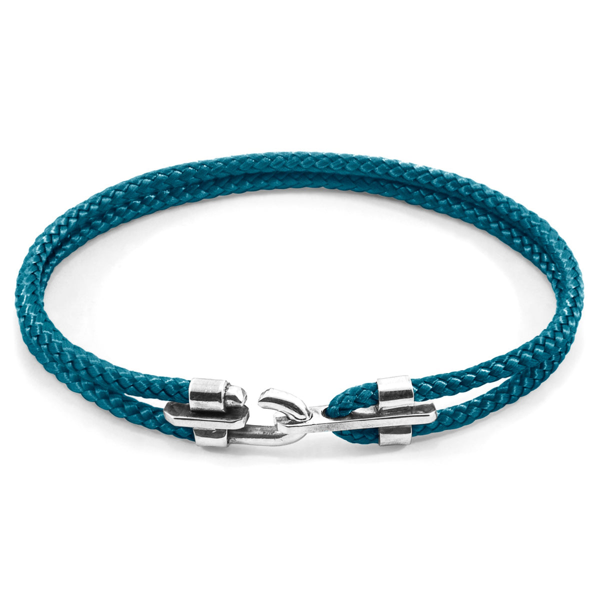 Canterbury Silberarmband aus Seil – Ozeanblau