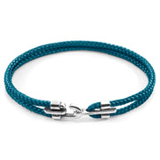 Canterbury Silberarmband aus Seil – Ozeanblau