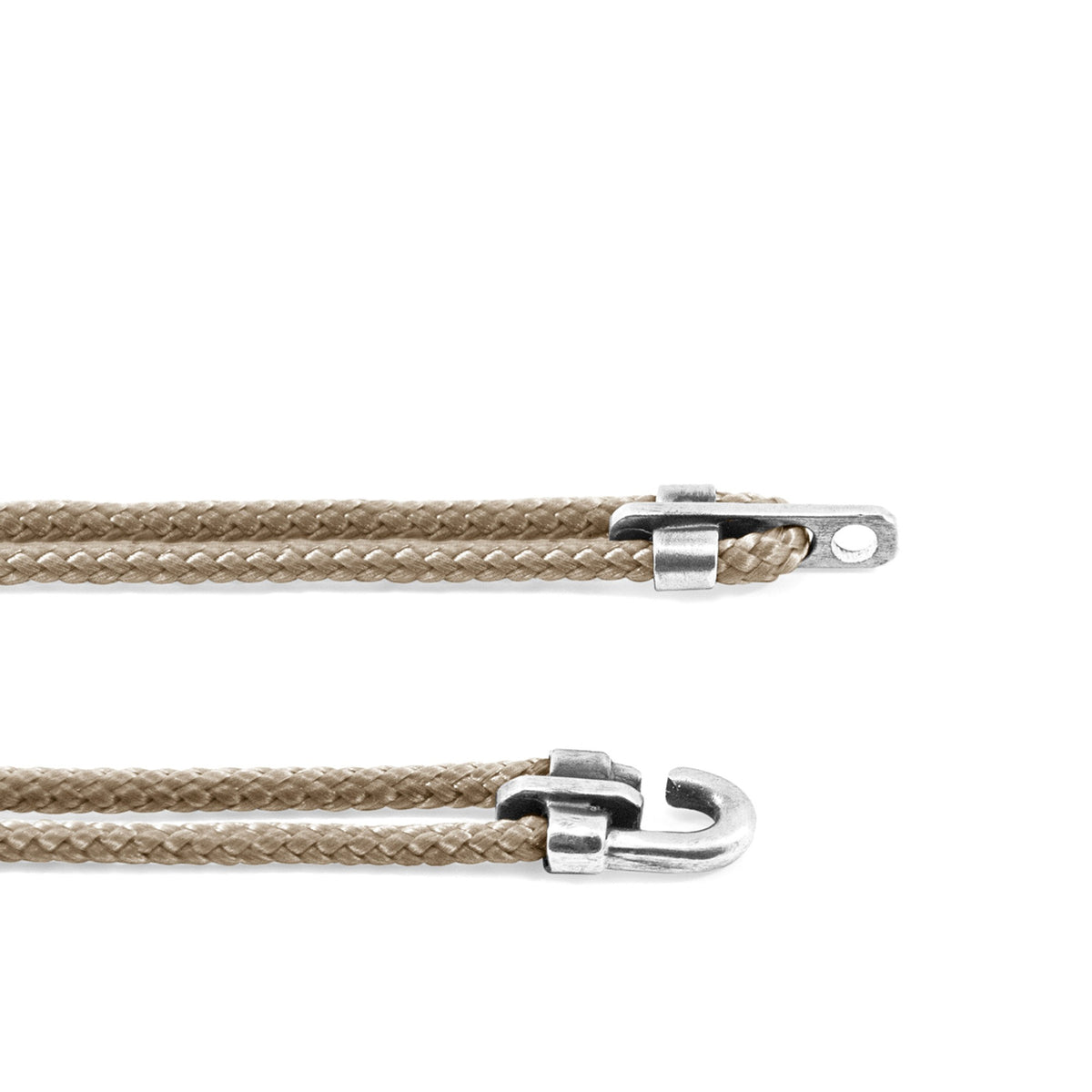 Canterbury Silberarmband aus Seil – Sandbraun – Produktansicht 5
