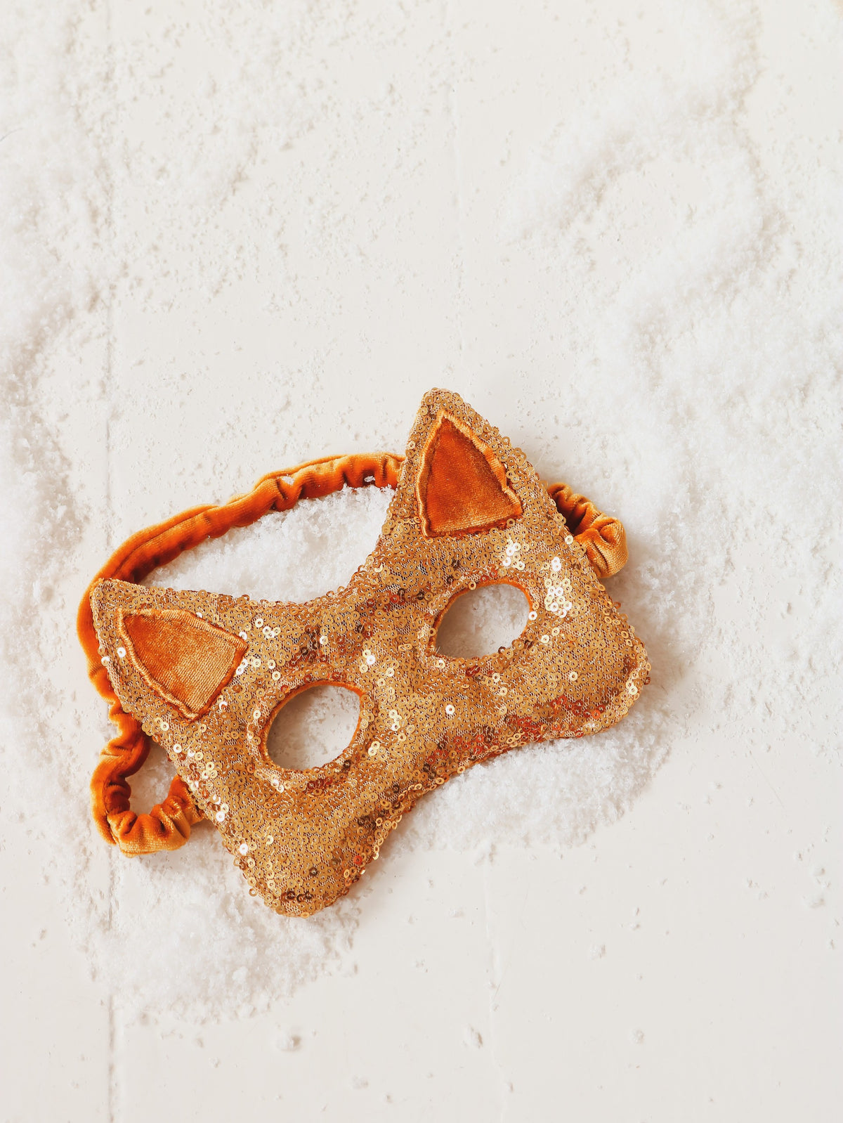 Katzenmaske mit Pailletten – Gold