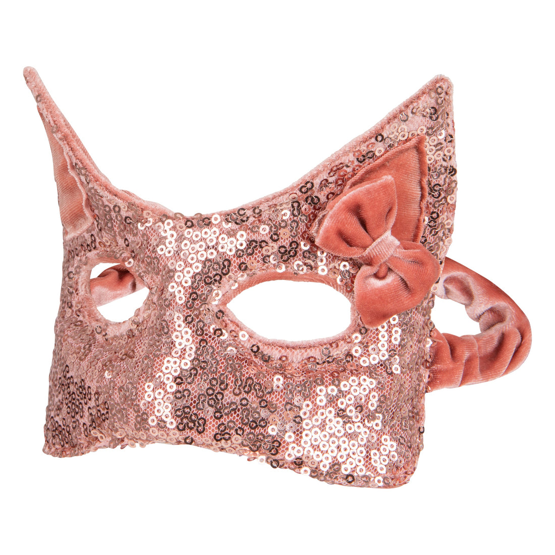 Katzenmaske mit Pailletten – Pink – Detailansicht 5