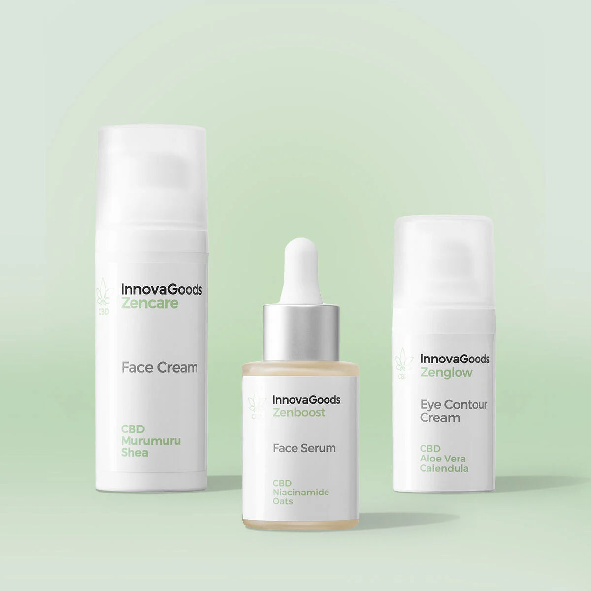 Zencare Gesichtscreme, Zenboost Serum und Zenglow Augencreme