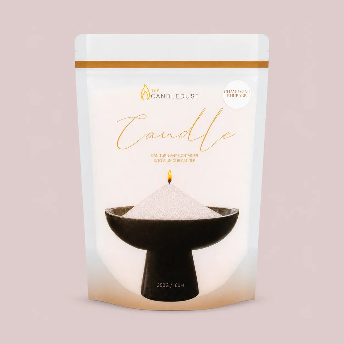 Champagne Rhubarb 3er – Set, 160 g Kerze + 350 g Nachfüllung + 650 g Dose – Detailansicht 3