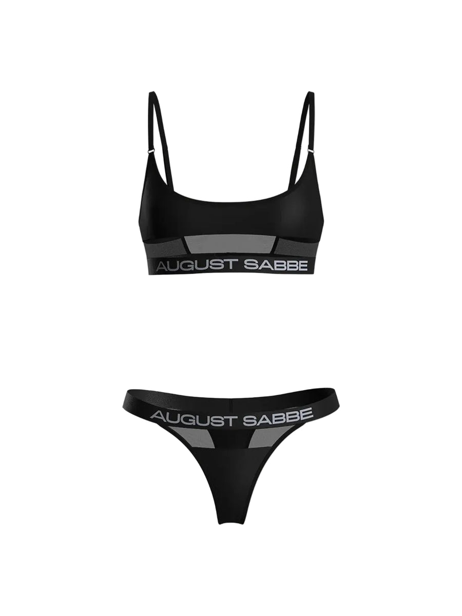 August Sabbe Classic Bralette und String Set Schwarz