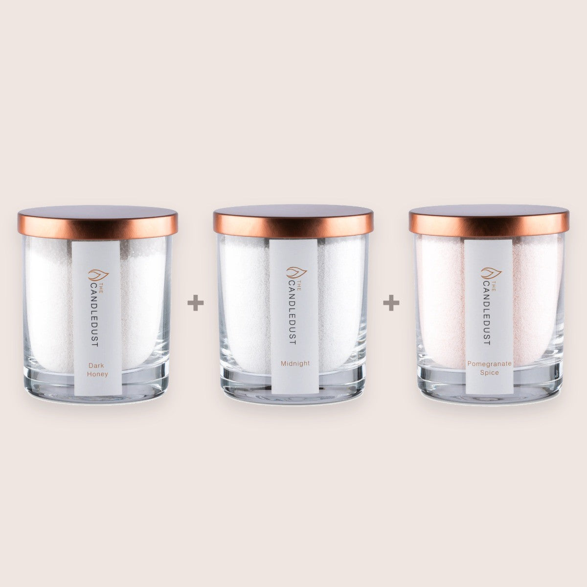 Cosy Discovery Trio, Dark Honey, Midnight, Pomegranate Spice, 3 × 160 g Kerzen