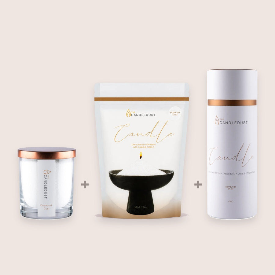 Diamond Dust 3er – Set, 160 g Kerze + 350 g Nachfüllung + 650 g Dose