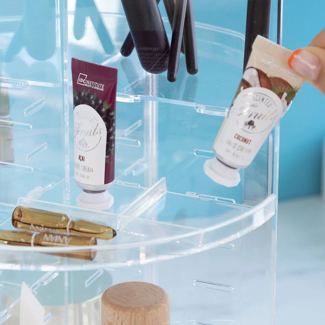 Make-up-Organizer Rolkup – 360 Grad drehbar – Detailansicht 5