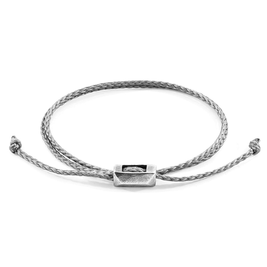 Edward Skinny-Silberarmband aus Seil – Klassisches Grau
