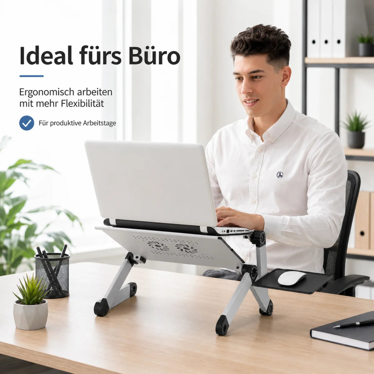 Laptop-Tisch mit Mausablage verstellbar – Produktansicht 3
