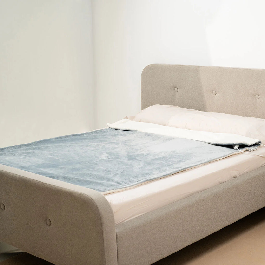 Heklet Heizdecke 130 x 180 cm Weiß/Grau, 160 W – Detailansicht 5