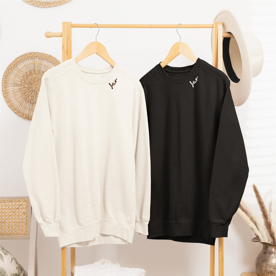 Bio-Baumwoll-Sweatshirt mit besticktem Kragen "Far" (SE)