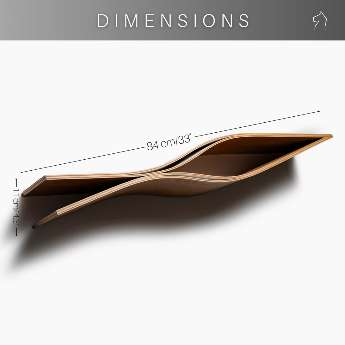 Schwebendes Wandregal aus Holz – Fish – Detailansicht 3