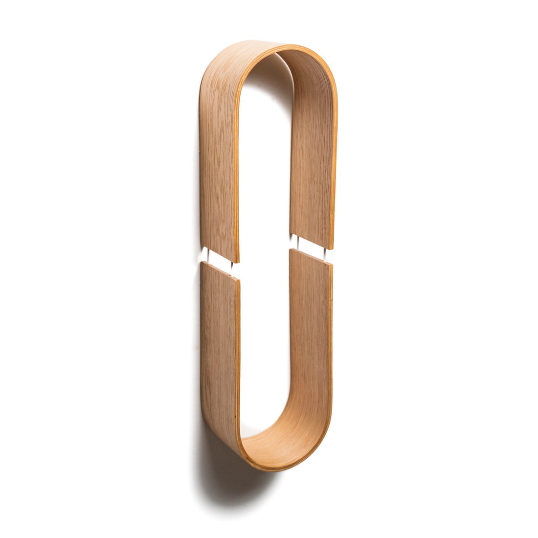Schwebendes Wandregal aus Holz – Oval – Detailansicht 4