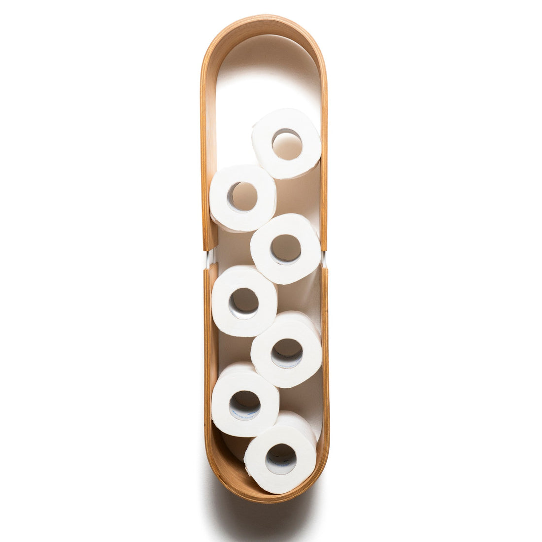 Schwebendes Wandregal aus Holz – Oval – Detailansicht 2