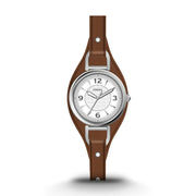 Fossil Carlie ES5214 Damenuhr Silber/Braun 28 mm