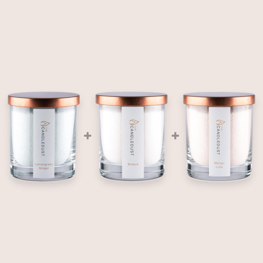 Fresh Discovery Trio, Lemongrass Ginger, Breeze & Mango Lime, 3 × 160 g Kerzen