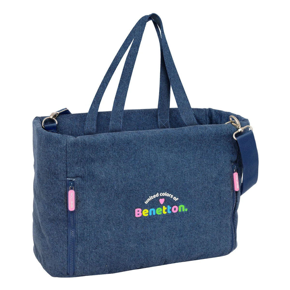 Benetton Denim Laptoptasche in Vorderansicht