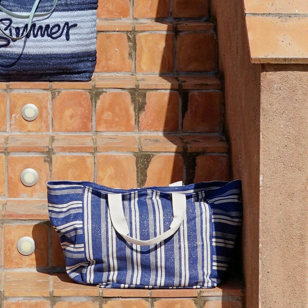 DKD Home Decor Shopper-Tasche Blau oder Rot 39 cm – Produktansicht 2