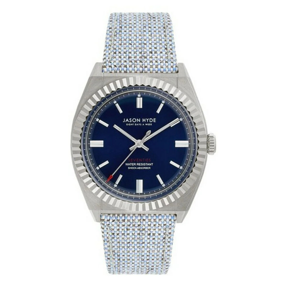 Jason Hyde JH10004 Herrenuhr mit blauem Textilband, Vorderansicht
