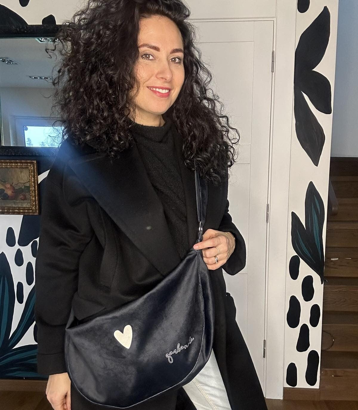 Hobo-Handtasche Heart – Schwarz – Produktansicht 3