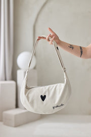 Hobo-Handtasche Heart – Weiß