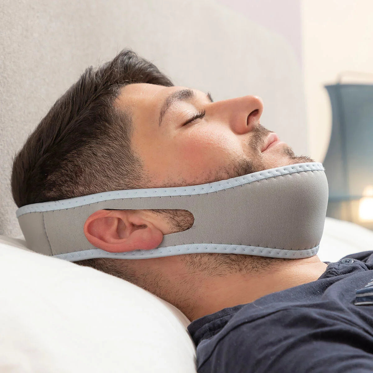Stosnore verstellbarer Kinnriemen Grau Blau – Produktansicht 4
