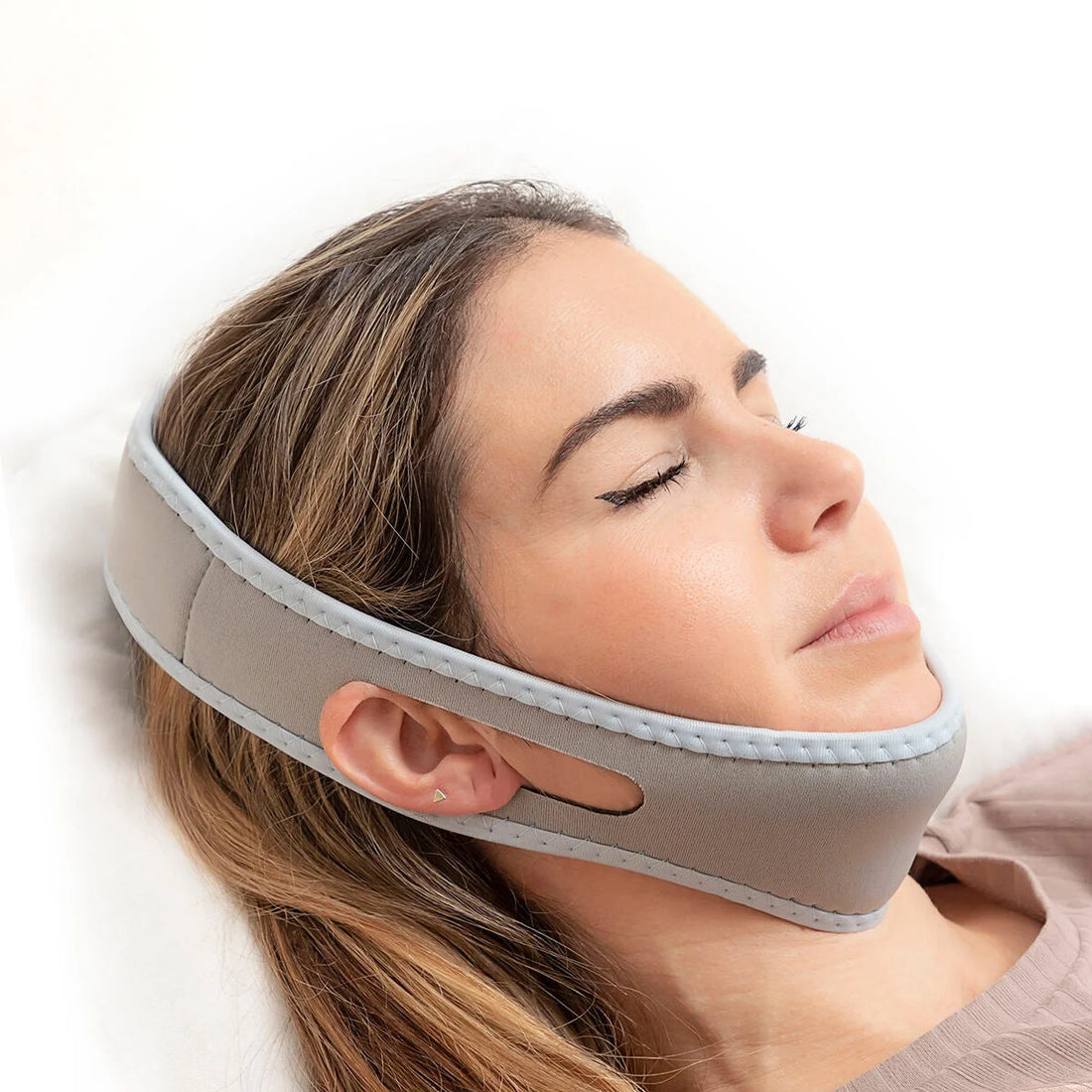 Stosnore verstellbarer Kinnriemen Grau Blau – Detailansicht 4