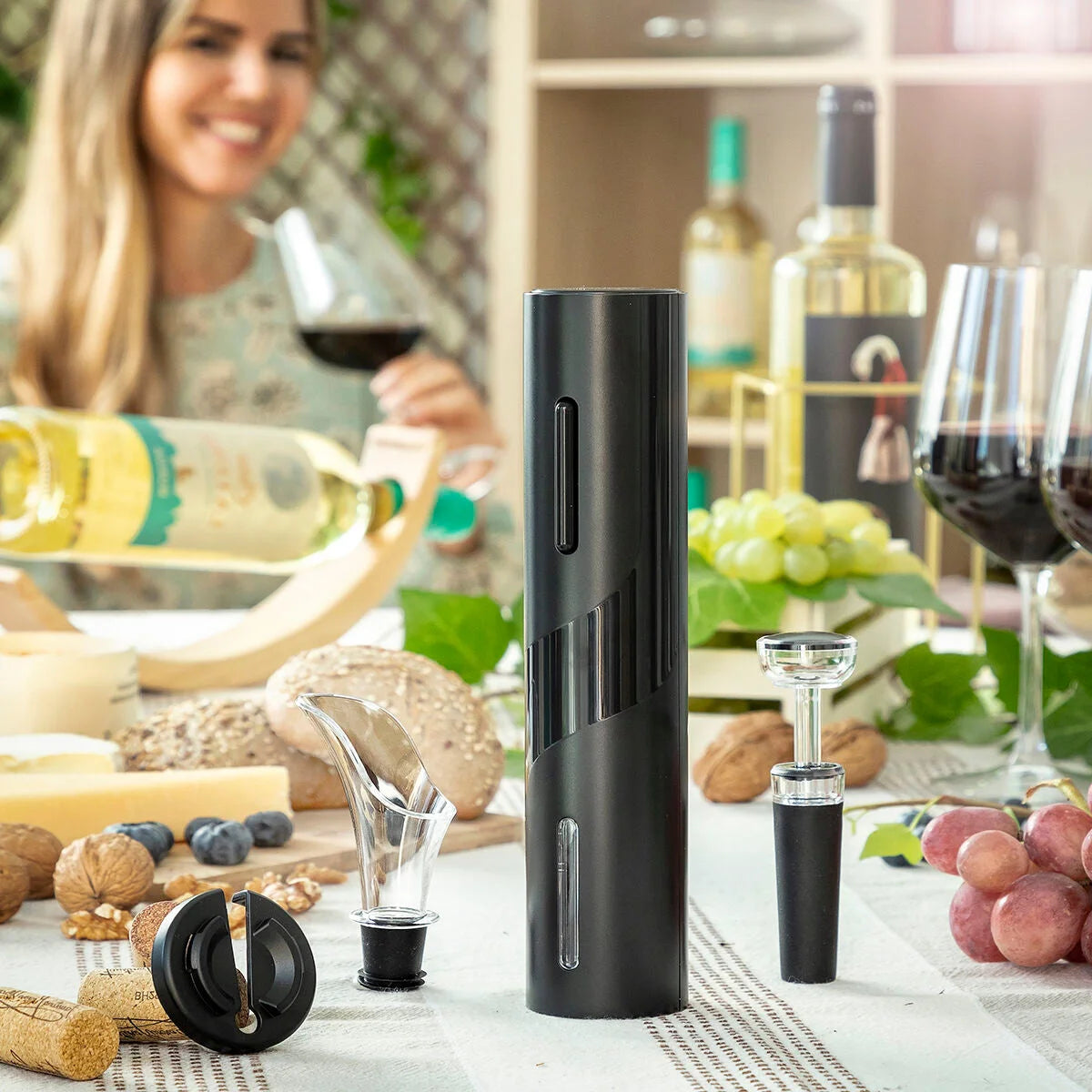 InnovaGoods Elektrischer Korkenzieher Weinset Geschenk