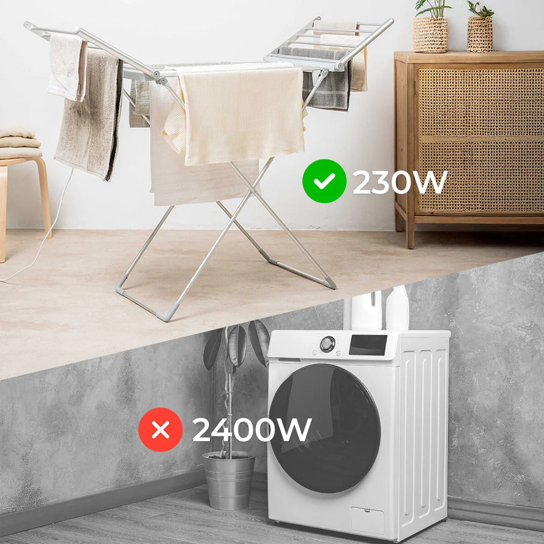 Warmmat elektrischer Wäscheständer 230 W mit Timer – Detailansicht 4
