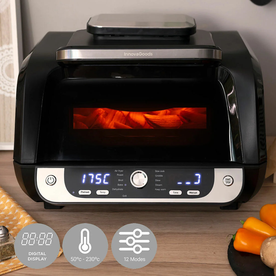 Fryinn 12-in-1 Heißluftfritteuse mit Grill 6 L – Detailansicht 4