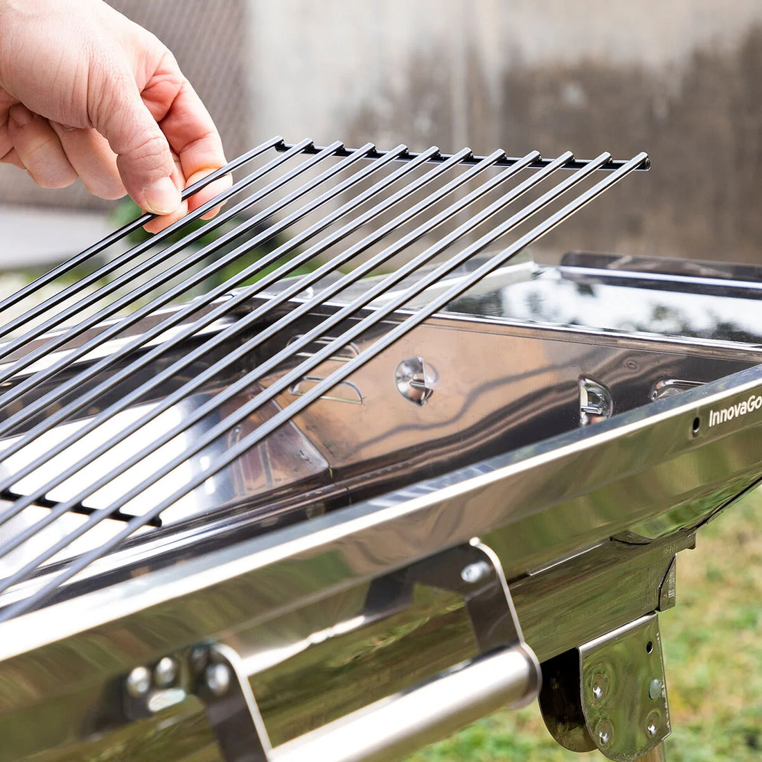 ExelQ klappbarer Holzkohlegrill aus Edelstahl – Detailansicht 5