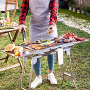 ExelQ klappbarer Holzkohlegrill aus Edelstahl