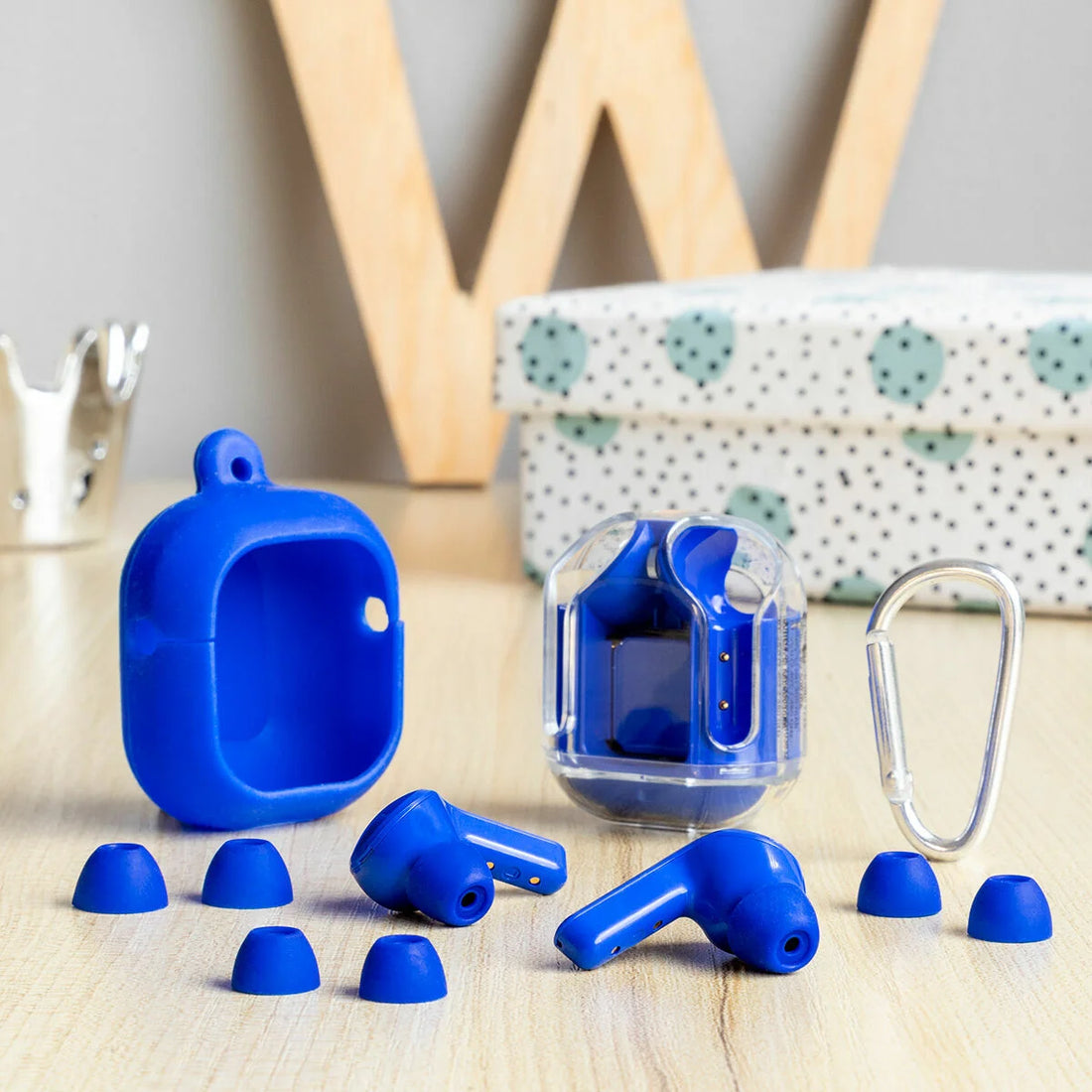 Kabellose In-Ear-Kopfhörer Blue mit Ladebox – Detailansicht 1